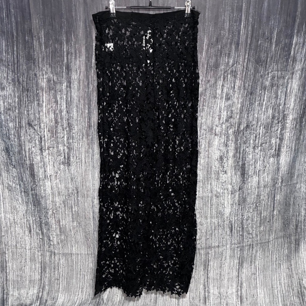 Coastal Crochet Pant by Summer Haus Black Women Size M *NO STRETCH IN WAISTBAND* - Picture 2 of 16